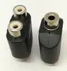 Chapado en Níquel Audio de 3.5 a 2Rca Hembra Núcleo de Plástico Blanco 3.5mm a 2 Cabezales Lotus Hembra Base Hembra de Audio Video para Auriculares