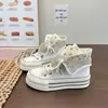 Outono 2026 Dopamina Bolinhas Sola Grossa Estilo Coreano Leve Versátil Dobrável Uso Duplo Nicho Respirável Lona Fina Sapatos
