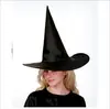 Sombrero de bruja de Halloween sombrero de mago sombrero de Harry Potter sombrero puntiagudo negro puro sombrero de tafetán de poliéster