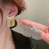 Brincos de Corrente Longa com Garras Exageradas Elegantes de Prata S925 com Strass para Mulheres Brincos com Franjas de Diamante Colorido Europeus e Americanos Brincos da Moda