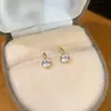 Pendientes de Plata de Ley S925 con un Solo Diamante, Estilo Japonés, Sencillos, Lujo Ligero, Súper Brillantes, Mini, Exquisitos, Modernos, Pendientes de Diseño Versátil