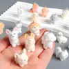 Cachorro Estereoscópico de Pelúcia Desenho Animado Pequenos Enfeites de Resina Chaveiro DIY Feito à Mão Pingente Pingente Material para Joias Acessórios
