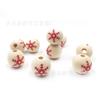 Nuevas cuentas redondas de loto de 16 mm para niños, cuentas de madera decorativas de color alce, copos de nieve de Navidad, accesorios de joyería