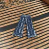 Calça Jeans Kt de Pernas Longas Rasgada, Retro Americano High Street Hip-Hop Solta de Perna Larga com um Estilo Único, Preguiçoso e Relaxado