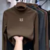 Top Individual De Rong para Niños Ropa Cálida Niños Niñas Bebés Manga Larga Cuello Medio Alto Capa Base Ropa Interior Otoño Invierno Mayoreo