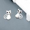 Brincos de Gato Brincos de Gato Moda Tendência Personalidade Estilo Coreano Fofo Artístico Prata Simples Gato Gatinho Joia de Orelha Suprimento