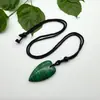 Collar Colgante de Cuerda con Forma de Gota de Agua Corazón de Cristal de Piedra Natural 40*22mm Joyería de Moda Europea y Americana Artículos Transfronterizos
