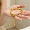 Pulseira OT com borla em formato de coração, pulseira com conta olho de gato estilo chinês, cor duradoura, joias estilo chinês novas para atacado, design de conta da sorte