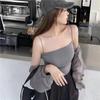 Primavera y Verano sin costuras belleza espalda tubo top camisola para mujer de una pieza con almohadilla fija en el pecho para uso interior y exterior, chaleco básico con pecho envuelto para mujer