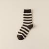 Meias grossas de lã femininas, forradas com lã, grossas, quentes de inverno, meias de comprimento médio com sapatos Birkenstock, meias Maillard de outono/inverno