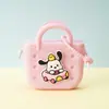 Monedero de silicona con forma de cueva cuadrada para niños, bolso cruzado para caminar, divertido y bonito bolso de silicona para cambio.