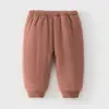 Calça de Passeio Outono e Inverno para Bebê Algodão Puro Revestimento Externo Calça de Algodão Calça Acolchoada de Inverno para Crianças Calça Térmica Espessada para Bebê