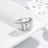 Anillo de Hombre Chapado en Platino para Transmisión en Vivo Anillo de Diamante Simulad Moissanita Estilo Europeo y Americano Ajustable Anillo Personalizado en Stock Venta al por Mayor Chapado en Oro