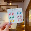 Pendientes para Estudiantes Mujeres, Pendientes Sencillos Estilo Coreano Macaron Mariposa, Pendientes Frescos y Dulces Margarita Pequeña, Set de Una Semana