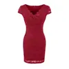 Vestido de encaje con escote en V de estilo puramente seductor para mujer, nuevo modelo de verano, sexy y moderno, ajustado, que realza la cintura, vestido bodycon