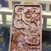 Regla de Madera de Azufaifo Rayada Naturalmente, Adorno de Token del Cubo de Puntos Kui Xing, Pie de Mano, Artesanías de Talla en Madera, Completamente Tallado a Mano