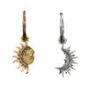 Aretes Asimétricos de Sol y Luna para Pareja Transfronterizos Europeos y Americanos, Fabricante Mayorista de Aretes Modernos y Populares