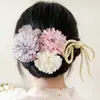 Conjunto de Presilhas e Acessórios de Cabelo Estilo Japonês Transfronteiriço, Acessórios de Cabelo com Laço e Pérolas Estilo Antigo, Acessórios de Cabelo com Flores Simuladas