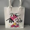 Bolsa de fieltro de dibujos animados con estampado por transferencia de calor, Bolsa de Tote para Luna Llena de Niños, Bolsa de Hombro de Fieltro de Gran Capacidad