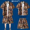 Traje de Camisa de Playa de Manga Corta de Verano para Hombre Vacaciones de Viaje en Sanya Ropa de Tallas Grandes Ropa de Viaje a la Orilla del Mar Ropa de Verano