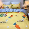 Conjunto de Roupa de Cama Lavável à Máquina de Quatro Peças Presente Atacado Capa de Colcha de Algodão com Aloe Vera Conjunto de Três ou Quatro Peças para Cama de Solteiro em Dormitório Estudantil