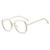 Nuevo Marco de Gafas de Moda Poligonal TR90 Estilo Coreano Retro Artístico Borde Ancho Rosa Cyber Celebrity Marco de Gafas Anti-Luz Azul
