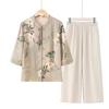 Roupas de Verão para Mulheres de Meia-Idade e Idosas 2025 Novas Camisas de Vovó Blusas de Manga Média para Mães Roupas de Verão para Senhoras Fashion