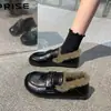 Mocasines Impermeables Antideslizantes para Mujer 2026 Invierno Felpa Plus Cálidos Suaves de Cuero Suela Blanda Zapatos de Algodón para Exteriores Planos Zapatos Tipo Frijol Zapatos Pequeños de Cuero