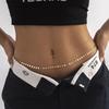 Cadena de cuerpo de doble capa con diseño de serpiente y hueso de metal, estilo hip hop, estilo europeo y americano, con lentejuelas, estilo Spice Girl.