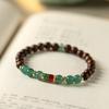 Pulsera de Sandalo Esmeralda Pez Koi Cloisonné Puerta Yuelong Estilo Nacional Círculo Único Jade Seda Dorada Sandalo Cuentas de Buda Pulsera Pulsera