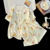 Pijama Nuevo de Verano 2026 para Niñas, Bonito de Manga Corta y Shorts, Pijama de Algodón Nube, Conjunto de Verano para Niños Mayores
