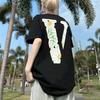 Nova camiseta VLONE JERRY Big V Smoke reflexiva solta de manga curta com flor de cerejeira para homens e mulheres, camiseta de casal de marca de rua, verão