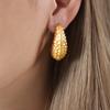 Pendientes de titanio y acero chapados en oro con diseño de gota de aceite de anacardo, de alta gama, moda simple, diseño de nicho, nuevos, transfronterizos, joyería para mujeres