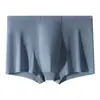 Bóxers finos sin costuras de seda helada para hombre, nueva ropa interior antibacteriana transpirable para hombre, cómodos calzoncillos bóxer de verano