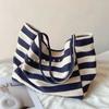 Bolso de Hombro de Moda Rayado Estilo Coreano Bolso de Lona Bolsa de Compras de Viaje Bolso de Lona para Oficina Viajero Mujer Gran Capacidad