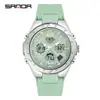 Sanda Comercio Exterior Los Relojes para Niñas Más Vendidos para Estudiantes de Secundaria y Preparatoria Reloj Multifunción Impermeable Luminoso Reloj con Cronógrafo de Moda