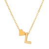 Moda Nova Colar com Letras de Coração de Pêssego Feminino Ins Nicho Luxo Acessível Liga 26 Letras Corrente de Clavícula Coração Acessórios
