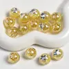Dingyi 16mm Noche de Verano Cuentas Redondas Luna Fría Resina Galvanizada Agujero Recto Cuentas Sueltas Accesorios para Pulseras DIY Material para Cadena de Teléfono Móvil