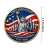 Moeda comemorativa transfronteiriça para o 250º aniversário da fundação dos Estados Unidos, moeda de design plano 2D apresentando a Estátua da Liberdade