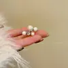Anel Aberto de Zircônia Pérola Prata para Mulheres, Luxo Leve, Alto Padrão, Anel Exquisito para Dedo Indicador, Design de Nicho, Anel Ajustável