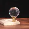 Gabinete Minimalista Moderno de Lujo Ligero Manija de Cristal Puerta de Armario Cajón Base de Latón Diamante de Cristal Manija de un Solo Agujero