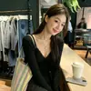 Novo Estilo de Outono Top Redutor de Idade Gola V Manga Curta Cor Lisa Cardigã Jaqueta + Patchwork de Renda Camisola Pequena Conjunto de Duas Peças Doce e Picante