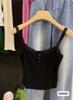 Camisola de punto de encaje blanco para mujer, ropa interior exterior de verano, top corto sin mangas con base pura y sexy para chica bm