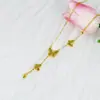 Collar de Escamas de Dragón Doradas Brillantes con Tres Mariposas para Mujer, Cadena para Clavícula con Borla Dorada de Princesa Fugitiva Collar de Principios de Primavera