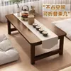 Balcón con mirador mesa pequeña mesa plegable tipo Kang alféizar madera maciza mesa tatami mesa de centro pequeña cama escritorio bajo para tareas