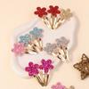 Presilha de Cabelo Nova para Crianças Transfronteiriça BB Clip Meninas Brilho Lateral Presilha Flor de Strass Fofa Acessórios de Cabelo Atacado