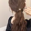 Anel de cabelo pequeno de moda versátil, elástico preto, faixa de cabelo alta elástica, corda de cabelo de cavalo de pérola de alta qualidade, corda de cabelo para mulheres