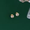 Mini pendientes con diseño de estrella pequeña, pendientes de diamantes redondos, pendientes de estrella de cinco puntas, estilo fresco para mujeres y novias.