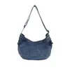 Bolso Nuevo de Denim tipo Dumpling para Mujer, Versátil, Gran Capacidad, de Hombro Único, Cruzado, Bolso Mensajero Retro Lavado para el Trabajo