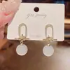 Pendientes de perla geométrica con pasador de plata 925 para mujer, aretes de moda, borla, pendiente de alto nivel, temperamento, pendientes vintage, venta al por mayor